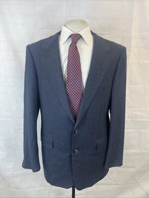 FALL/WINTER Hickey Freeman Men's Gray Blue Wool Blend Suit 42L 31X32 $2,195 - Image 1 of 4