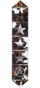Tricolor Cowhide Table Runner - Size 6'x1' - Star - Picture 1 of 9