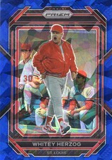 2023 Panini Prizm Whitey Herzog Blue CRACKED ICE Prizm #276 Cardinals 