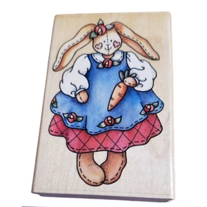 Rubber Stampede Patchwork Easter Rabbit Doll A1314F Wood Mounted Rubber Stamp - Picture 1 of 8