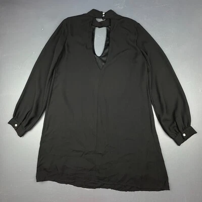 Vestido Dee Elle Para Mujer Talla S/M Negro Manga Larga Cuello Simulado Cerradura Fiesta Elegante Foto 1 de 4