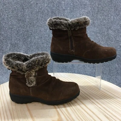 Khombu Winter Snow Boots Womens 6 M Lisa Brown Leather Faux Fur Zip 1077489 - Image 1 of 4