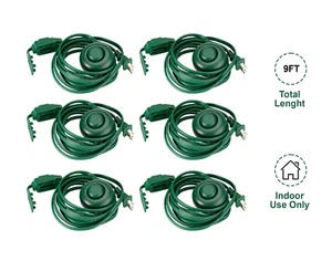 6Pack Cavo di Prolunga da Interno 9 Piedi con Interruttore a Piede On/Off, 16/2 SPT-2, Verde - Foto 1 di 5