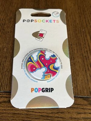 Popsocket Retro Arco Iris Nubes Psicodélicas Estrella PopGrip Soporte de Agarre para Teléfono Foto 1 de 4