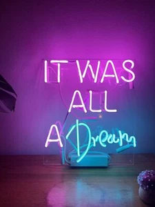 It Was All A Dream Acrílico 14" Luz Neón Letrero Lámpara Fiesta Club Vidrio Real Decoración - Imagen 1 de 10