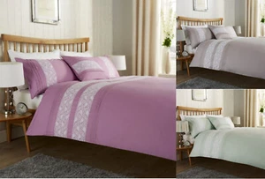 Bibury Lace Pleated Polycotton Duvet Cover & Pillowcase - Brand New Clearance - Picture 1 of 4