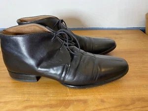 Russell & Bromley black leather ankle boots size EU43 lace up - Picture 1 of 7
