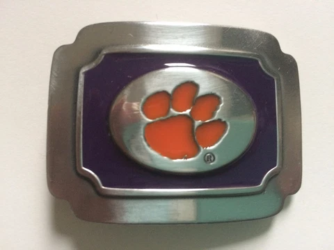 Licensed Clemson Tiger Belt Buckle for 1 1/4" belt Clemson Paw Cover