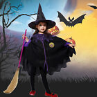 Kids Girls Wicked Witch Costume Witches Halloween Fancy Dress Outfit