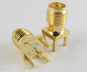 100x Gold RF Coaxial SMA Female Solder PCB Mount Straight Connector 13.7mm - Imagen 1 de 4