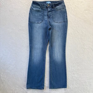 Draper James Jeans Damen Größe 8 Blau Denim Hoher Bund Bootcut Aufgesetzte Tasche - Bild 1 von 13