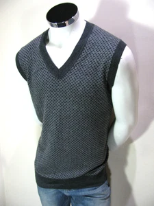 Banana Republic Sweater Vest Mens XL Gray Wool Blend Diamond VNeck Knit Pullover - Picture 1 of 11