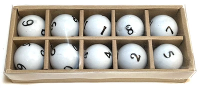 Bolas numeradas de cerámica esmaltadas de 1 a 0. Sobre el tamaño de pelota de ping-pong Foto 1 de 4