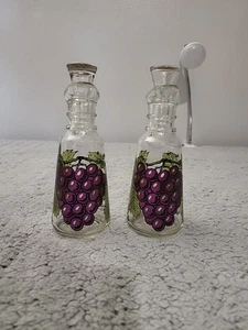 Georges Briard Grapevine Oil & Vinegar Cruets Vintage 60's Anchor Hocking MCM (V - Picture 1 of 7