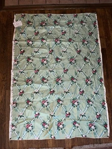 Vintage Antik WAvERLY Margate Diamond Rose Floral Stoff Panel Schumacher - Bild 1 von 5