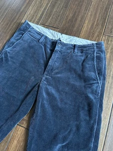 Vintage Polo Ralph Lauren Preston Pants 38x32 Blue Corduroy Straight Leg Cotton - Picture 1 of 9