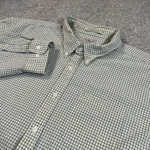 L.L. Bean XXL gelb blau kariertes Seersucker Hemd Baumwolle Button Down leicht - Bild 1 von 9