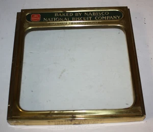 VINTAGE NABISCO GEBACKEN VON NATIONAL BISCUIT COMPANY METALL GLASTÜRSCHILD WOW!! - Bild 1 von 7