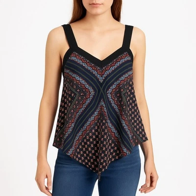 10 Crosby Derek Lam 2-tier 100% silk floral boho tank - Image 1 of 4