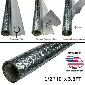 1/2"ID Adjustable Silver Wire Heat Shield For Car & Auto Wire Loom Line Cable - Bild 1 von 6