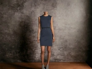 Neu mit Etikett Helmut Lang ärmelloses Scuba Etuikleid ~ marineblau ~ Medium - Bild 1 von 9
