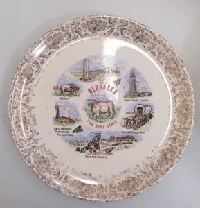 VINTAGE NEBRASKA SOUVENIR STATE PLATE THE BEEF STATE - Picture 1 of 2
