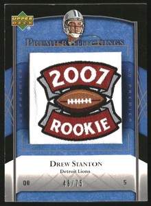 2007 Upper Deck Premier Stitchings Variation #PS10 Drew Stanton 07R/75