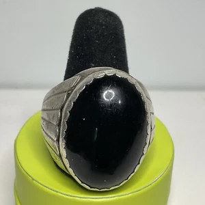 Anello vintage nativo agata onice argento sterling 925 fatto a mano per uomo misura 15 - Foto 1 di 12