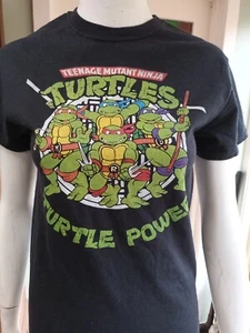 Teenage Mutant Ninja Turtles T SHIRT Sz SMALL BLACK_Front Image_GILDAN 1990s - Picture 1 of 16