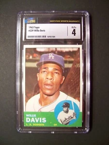 1963 Topps #229 WILLIE DAVIS (Los Angeles Dodgers / CSG 4) - VG/EX! Nice! L@@K! - Picture 1 of 2