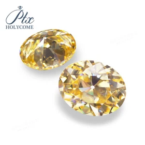 Oval Antique Cut Loose Moissanite VVS Champagne Original Color GRA Lose Gemstone - Picture 1 of 12