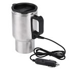 12V Car Electric Cup Stainless Steel Travel Heating Coffee Tea Car Cup FIG UK