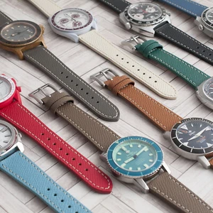 Full Grain Leather Epsom Style Quick Release Watch Straps - Picture 1 of 132