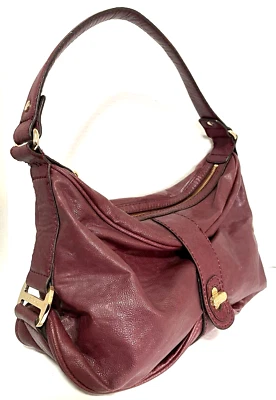 DANA BUCHMAN Maroon Faux Leather Hobo Style  Shoulder Handbag FAB - Image 1 of 4