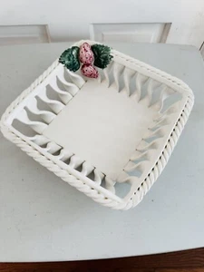 Servizio piatti vintage motivo fragola ciotole ceramica Cottagecore quadrato LEGGI - Foto 1 di 10