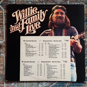 Willie Nelson Willie And Family Live WHITE LABEL PROMO 2x LP 1978 Timing Strip - Imagen 1 de 11