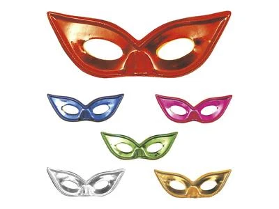 Metallised Eyemask 6 Colours Adult Fancy Dress Accessory - Image 1 of 2