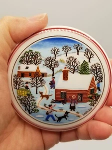 Villeroy Boch Naif Christmas Snow Laplau Porcelain Lidded Candy Box Trinket Dish - Picture 1 of 7