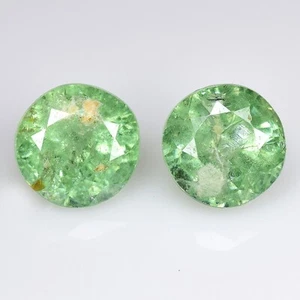 1.35 Ct & 5 mm_ NATURAL UNHEATED ANDRADITE DEMANTOID GARNET ROUND 2Pcs GEMSTONES - Imagen 1 de 11
