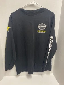 Harley Davidson Museum / Rockstar Energy Long Sleeve Shirt Black size M *RARE* - Picture 1 of 4