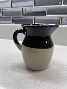 Vintage RRP Co Roseville Ohio USA Stoneware Pottery Pitcher Glossy Brown Creamer - Picture 1 of 4
