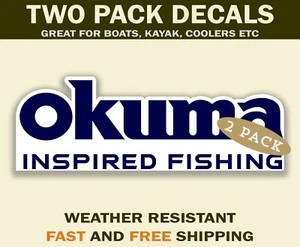 Okuma Angeln Aufkleber Decal Okuma Baitcaster Tacklebox Sticker wasserdicht X2 - Bild 1 von 2