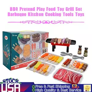 36Pcs BBQ Pretend Play Food Toy Grill Set Barbeque Kitchen Cooking Tools Toys - Picture 1 of 12
