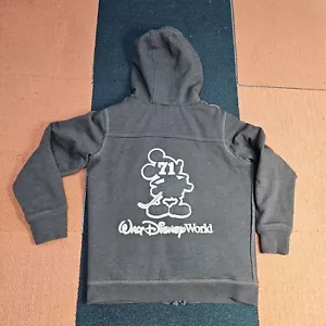 Walt Disney World Sherpa gefütterter Hoodie bestickt Mickey Mouse grau Large V2d - Bild 1 von 13