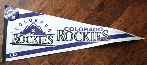1992 FIRST SEASON Colorado Rockies Full Sized Pennant & Pin Set VINTAGE COOL Cover