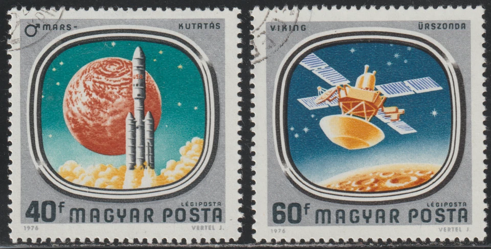 Hungría 1976 SC# C366 - C367 - Misión a Marte de Estados Unidos - Lote CTO # 394 Foto 1 de 2