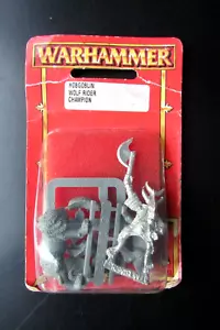 OOP Citadel / Warhammer Metal Chaos Dwarf Hobgoblin Wolf Rider Champion BNIB - Picture 1 of 2