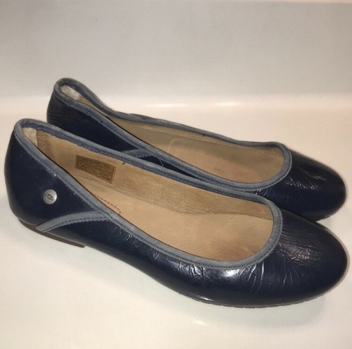 Ballerine UGG donna Antora blu vernice pelle di pecora punta tonda interna 6