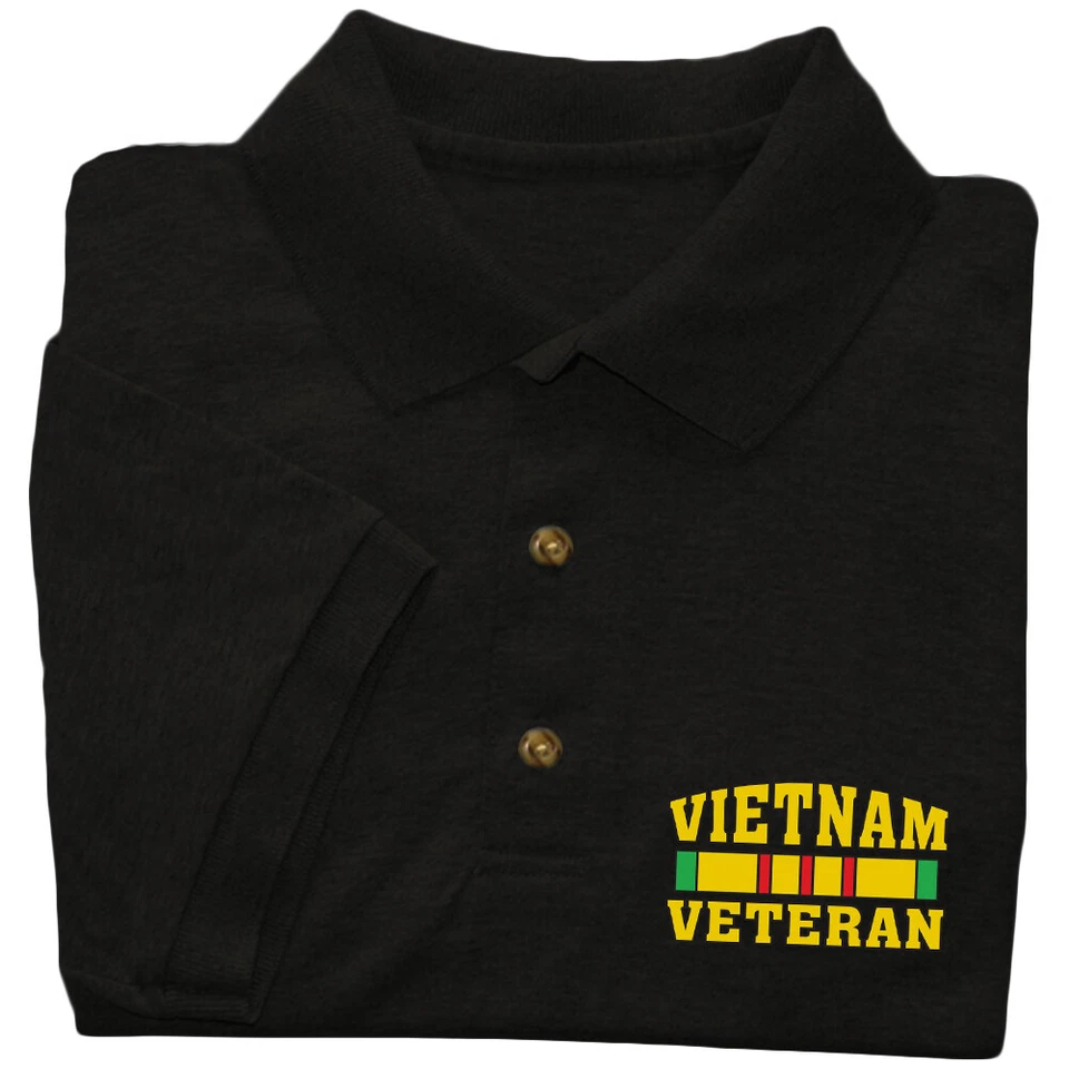 Camisa de veterano de Vietnam para hombre Camiseta con cuello polo Camisa de golf Veterinario de guerra estadounidense Foto 1 de 1