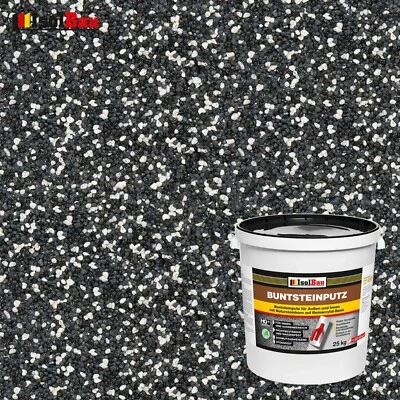 ISOLBAU Buntsteinputz Mosaikputz BP33 (weiss, anthrazit, schwarz) 25kg Profi Qualität